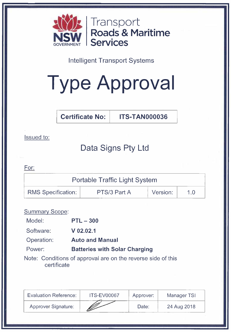 PTL Type Approval